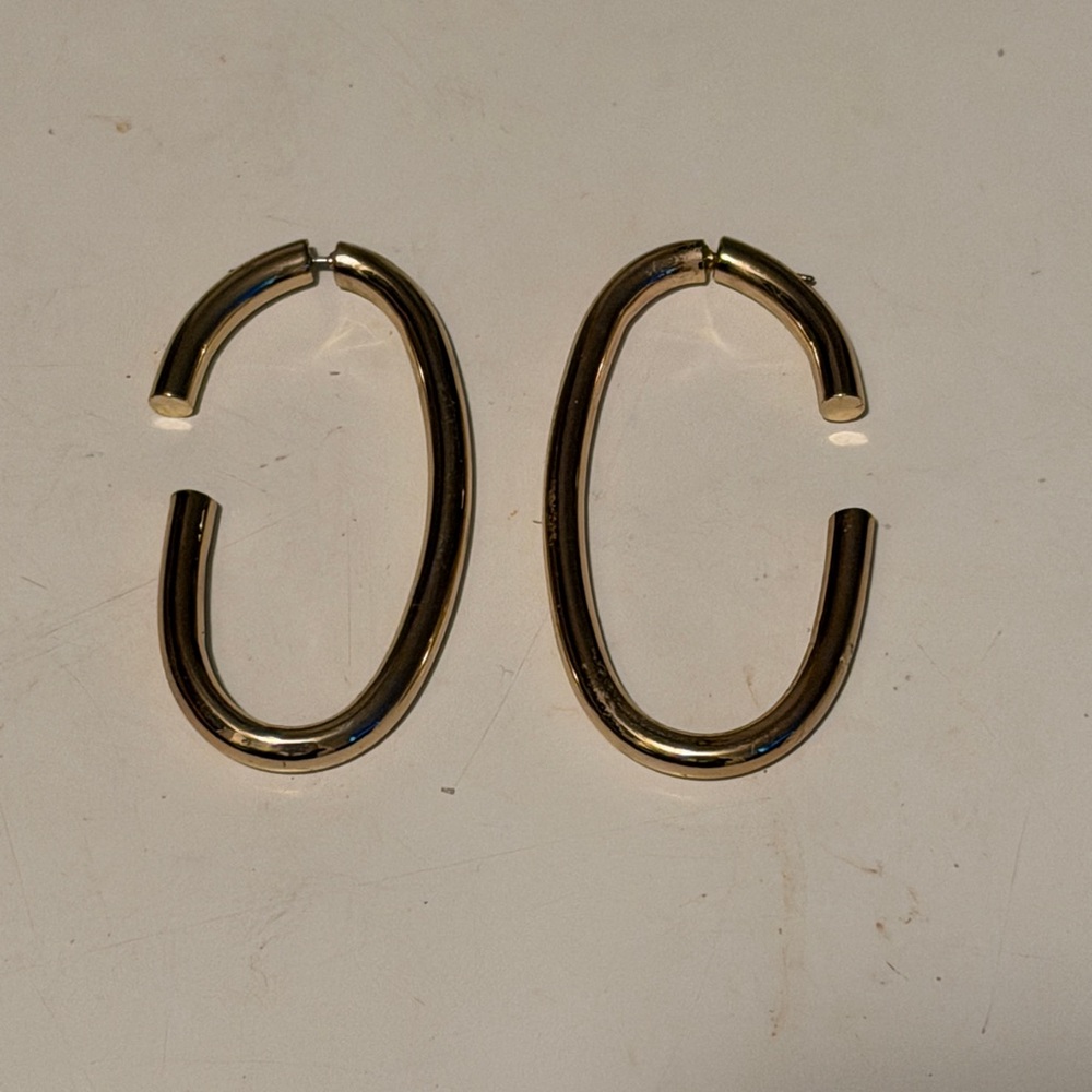 Miss Lola Gold Oval Hoop Earrings